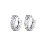 2PCS Stainless Steel CZ Zircon Small Hoop Earrings Men 6mm 8mm 10mm
