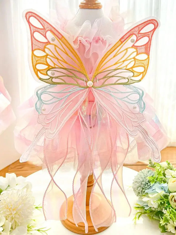 Pet Fairy Costume - Fluffy Princess Tutu Dress for Dogs and Cats, Elegant Party Gown, Photo Shooting Birthday Outfit