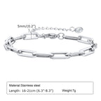 Women Chain Bracelet Silver Color, Stainless Steel Link Stackable Bracelets, Layered Fashion Accessories Gifts