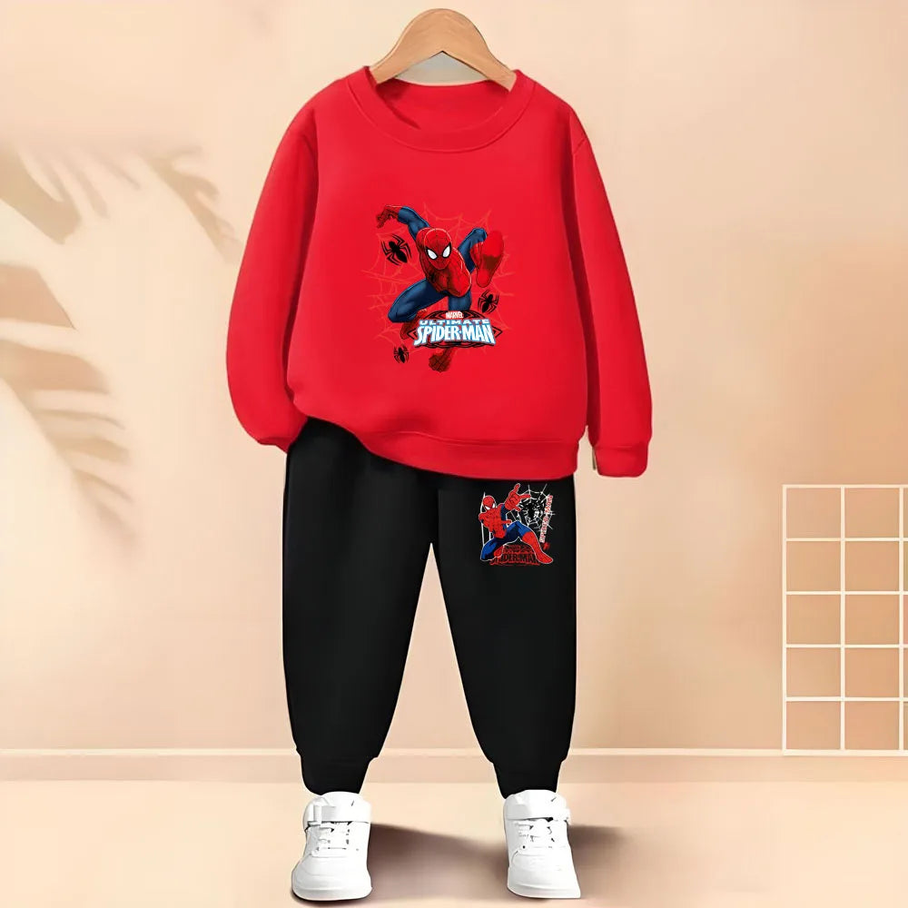 Boys Cartoon Print Pullover and Trousers 2-Piece Thin Casual Tracksuit