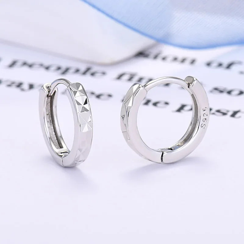 925 Sterling Silver Hoop Earrings Women High Quality Fashion Jewellery Gift