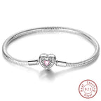 925 Sterling Silver Forever Love Peach Heart Bracelets Star Moon Airplane Earth Bracelets For Women Fit DIY Charms Party Jewelry