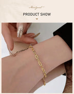 Geometric Oval Embossed Textured Link Chain Bracelet for Women,Stainless Steel Stacking Jewelry