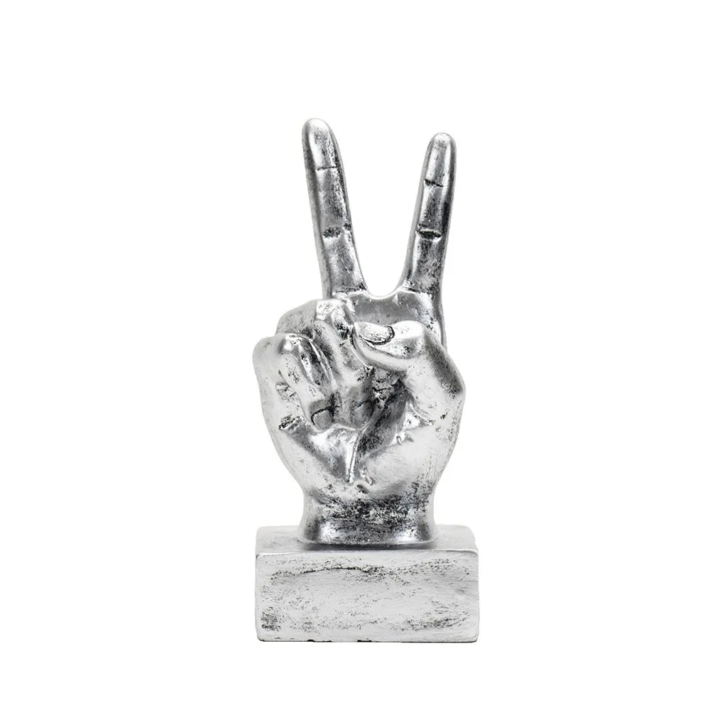 Resin Gesture Hand Finger Figurines Sculpture Retro Ornament Shop Interior Decor