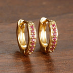 Simple Stainless Steel Huggie Small Hoop Earring 8mm Zirconia Piercing