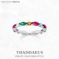 Colourful Stones Royal Ring 925 Sterling Silver Bridal Set Glam Jewellery