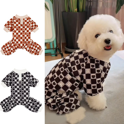 Dog Clothes for All Seasons - Plaid Checkered Pattern Pet Shirt, Breathable Adjustable Puppy Outfit for Small Medium Large Dogs,