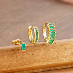 3PCS Trendy Round Circle Hoop Earrings Square Stud Cartilage Piercing