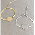 10pc 304 Stainless Steel Heart Pendant Bracelet Mirror Polish Jewellery Gift