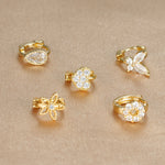 1Pc Stainless Steel Small CZ Hoop Cartilage Earrings Tiny Cross