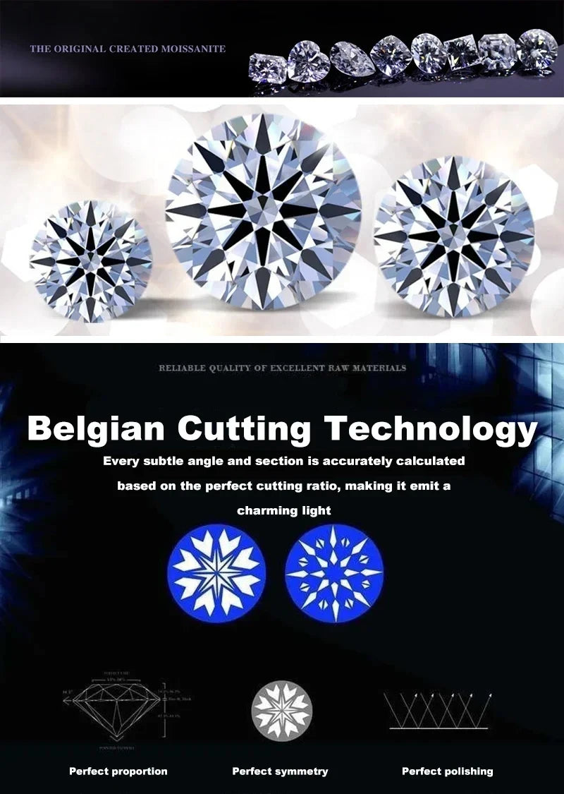 Total 4 carat moissanite ring D Color VVS1 EX Round Moissanite Ring 925 Sterling Silver Eternity Ring Women Engagement Wedding