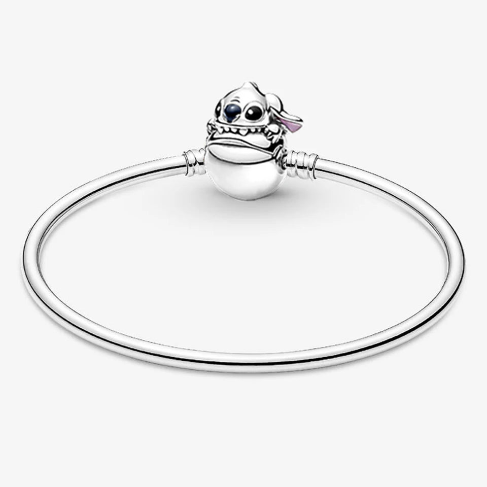 New 925 Silver Sparkling Heart to Heart Double Loop Leather Rope Weaving Bracelet Fashion DIY Charm Exquisite Jewelry Gift