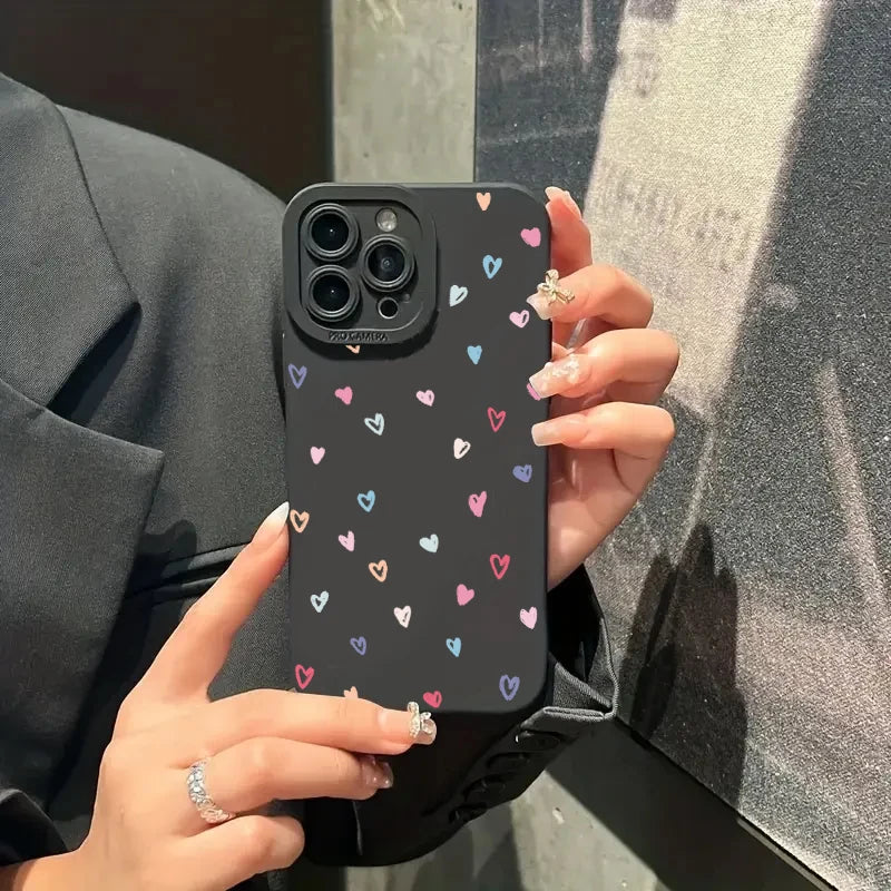 Small Love Heart Shockproof Case for iPhone 17 16 15 14 Pro Max