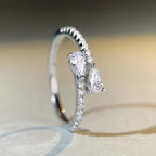 925 Sterling Silver Bright Zirconia Finger Ring Engagement Ceremony Fashion Dainty Wedding Jewellery