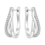925 Sterling Silver Curve Weaving Large Circle Versatile Hoop Earrings Gift