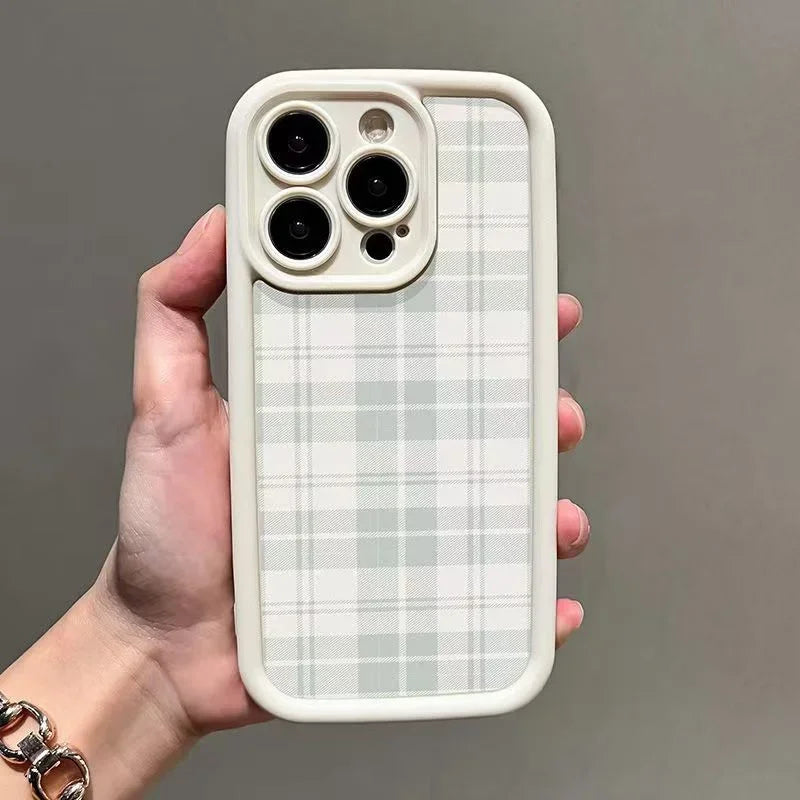 Retro Checkered Soft Case for Samsung Galaxy S25 S24 S23 S22 Ultra FE A55
