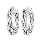 925 Sterling Silver Curve Weaving Large Circle Versatile Hoop Earrings Gift