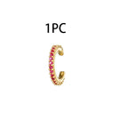 2PCS Trendy Stainless Steel Water Drop Hoop Earring 18K Gold Plated