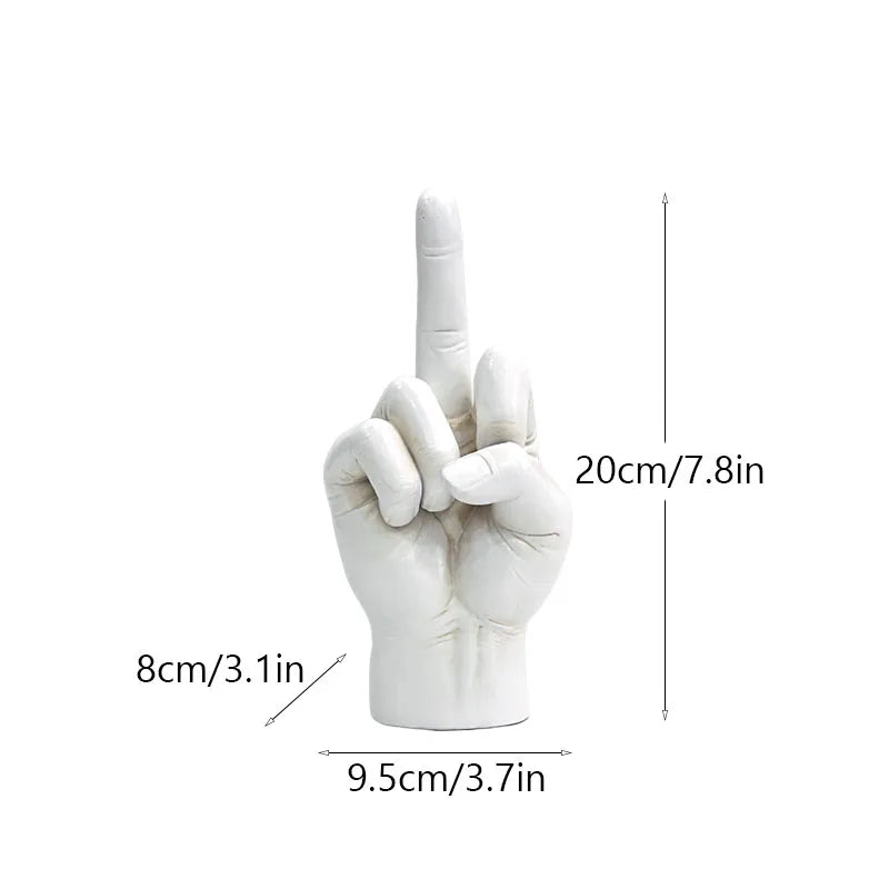 Black Gold Middle Finger Hand Gesture Figurine Pop Modern Art Decoration Accessories