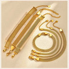 Stainless Steel 18K Gold Plated Bracelet for Women, Adjustable Weaving Mesh Chain, Exquisite Jewelry Gift