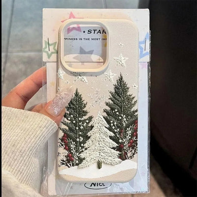 Christmas Tree Lychee Case for iPhone 17 16 15 14 13 12 Pro Max
