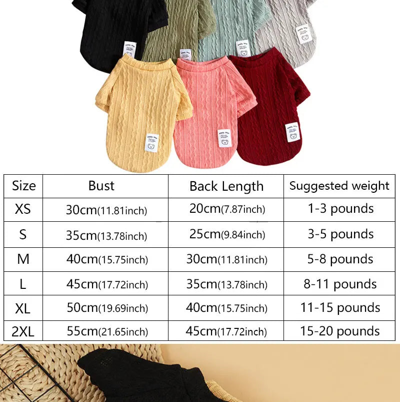 Classic Puppy Dog Knitting Sweater Winter Warm Pet Clothes for Small Dogs Cats Vest Pet Clothing Apparel French Bulldog Costume