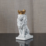 18cm Golden Crown Lion King Statue Nordic Handicraft Office Decoration Art Sculpture