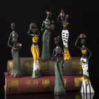 3pcs/set Black Woman Figurines 19cm Resin Figure African Sculptures Best Friends Gift