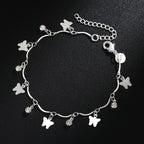 Zircon Butterfly Chain Bracelet 925 Sterling Silver Elegant Wedding Jewellery