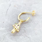 Golden Bug Scarab Beetle Hoop Earrings 925 Sterling Silver Bohemia