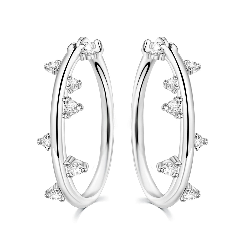 925 Sterling Silver U-shaped Simple Versatile Hoop Earrings Jewellery Gift