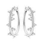 925 Sterling Silver U-shaped Simple Versatile Hoop Earrings Jewellery Gift