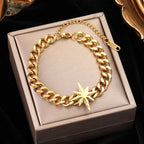 Gold Colour Stainless Steel Link Chain Bracelet Non-Fading Jewellery