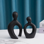 Resin Abstract Figurines Anniversary Couple Statue Lovers Figure Sculptures Shelf Pop