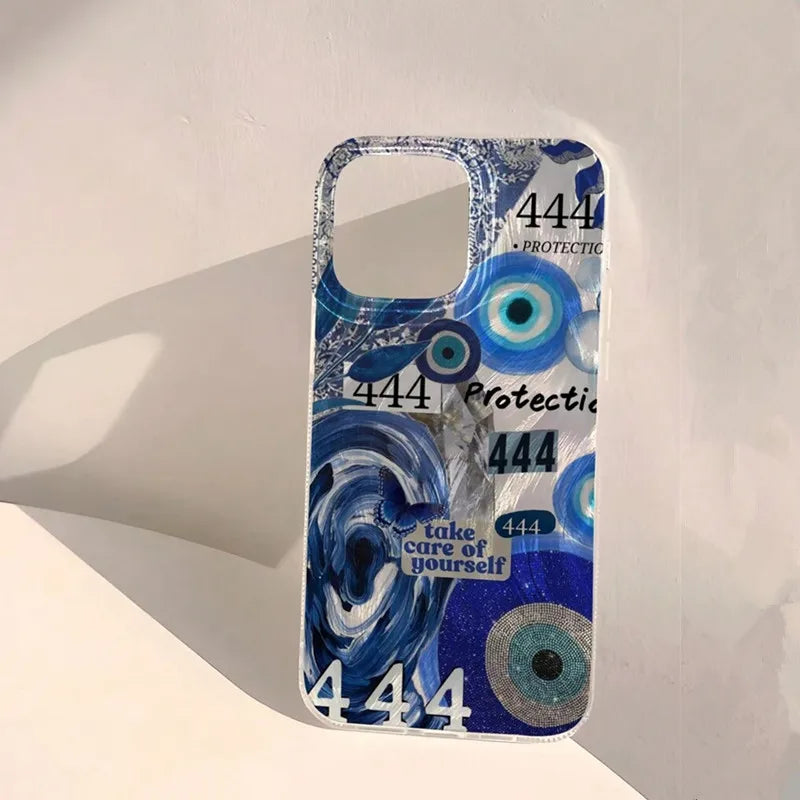 Evil Eye Butterfly Case for iPhone 17 16 15 14 13 12 11 Pro Max Plus 16e