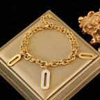 Reversible Heart Stainless Steel Charm Bracelet 18K Gold Plated Waterproof
