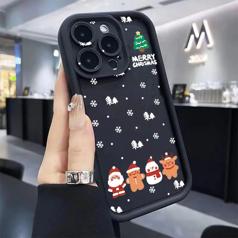 Christmas Santa Elk Case for iPhone 17 16 15 14 13 12 11 Pro Max XR 7 8 Plus