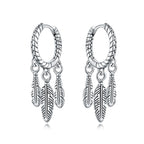 925 Sterling Silver Sparkling Wings Drop Earrings Trendy Anniversary Gift