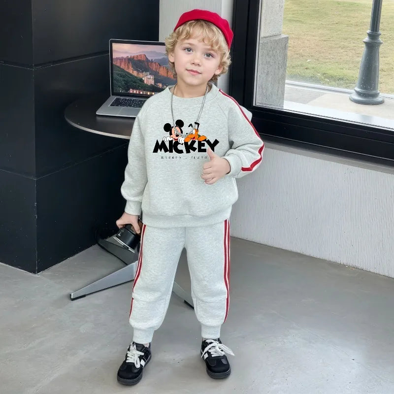 Boys and Girls Side Stripe Trousers Set Hoodie and Trousers 2-Piece Tracksuit