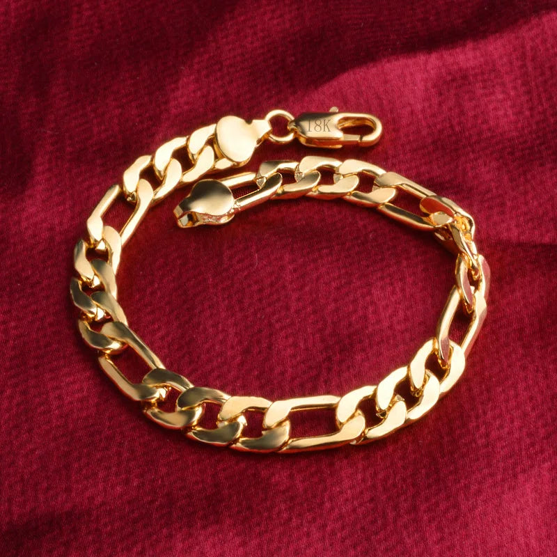 8/10mm Solid Chain Bracelet 925 Sterling Silver Men Women Noble Party Gift