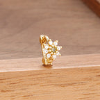 1 Piece Stainless Steel Zircon Minimal Hoop Earring 14K Gold Plated