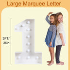 91.5cm Giant LED Light Birthday Number - 1st Birthday, Anniversary, Wedding Decor