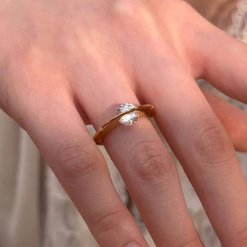 925 Sterling Silver Personalized Planet Zircon Ring Wedding Party Daily High Quality Gift