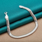 10mm Side Chain Bracelet 925 Sterling Silver Men Women Wedding Charm Gift