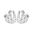 925 Sterling Silver Moon Tassel Versatile Hoop Earrings Fine Birthday Gift