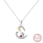 925 Sterling Silver Luminous Firefly Heart Shaped Zircon Pendant Necklace For Women Fashion Anniversary Birthday Jewelry Gifts
