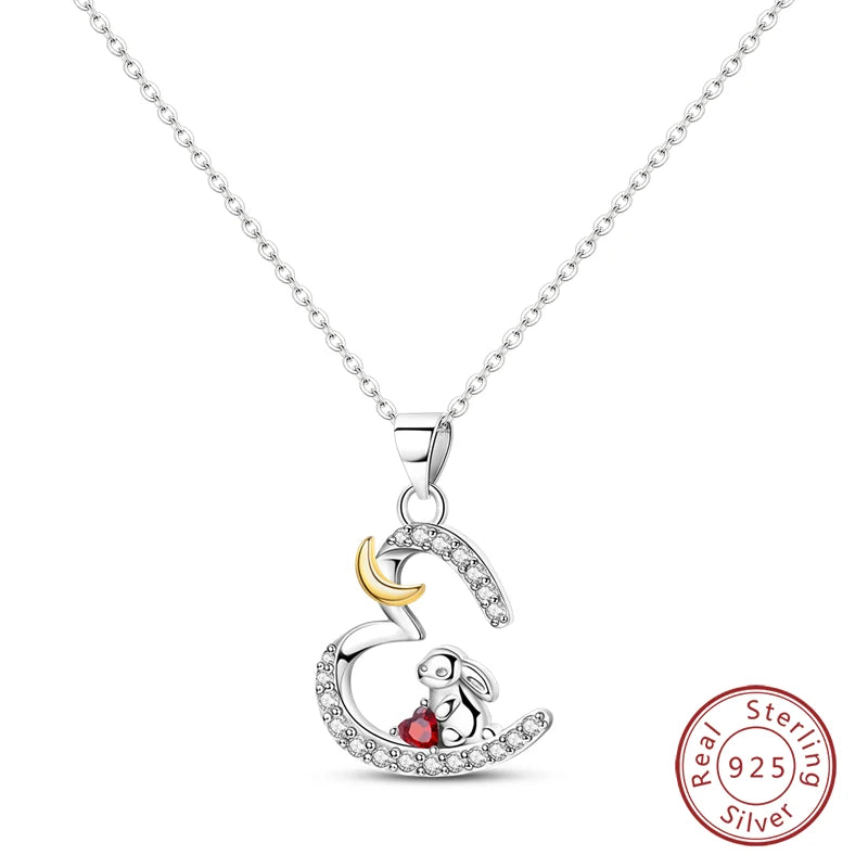 925 Sterling Silver Luminous Firefly Heart Shaped Zircon Pendant Necklace For Women Fashion Anniversary Birthday Jewelry Gifts