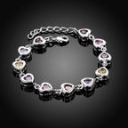 Elegant Crystal Charm Bracelet 925 Sterling Silver Cute Trendy Women Gift