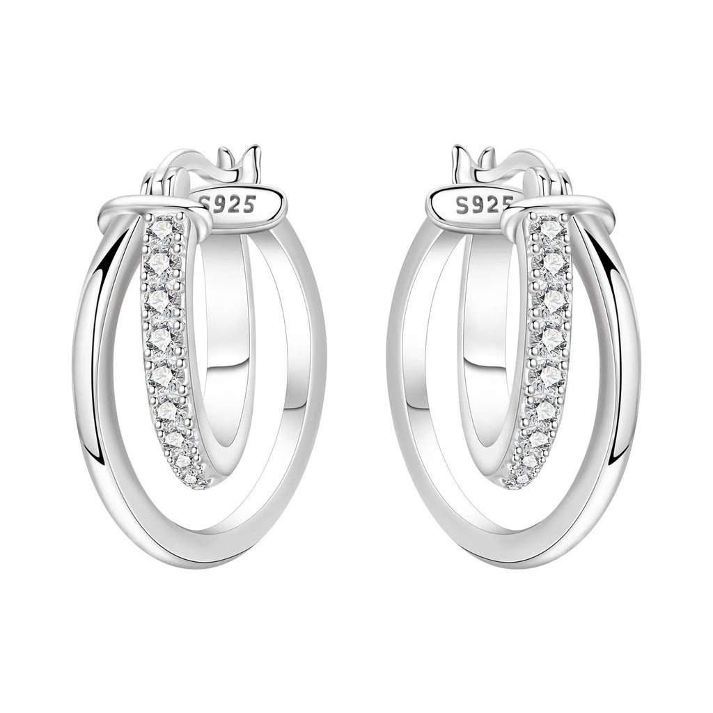 925 Sterling Silver Classic Multi Ring Drop Earrings Elegant Birthday Jewellery