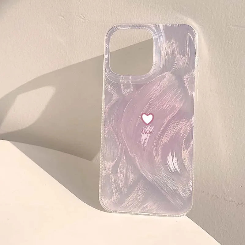 Simple Gradient Pink Heart Case for Samsung Galaxy S25 S24 S23 S22 Ultra FE